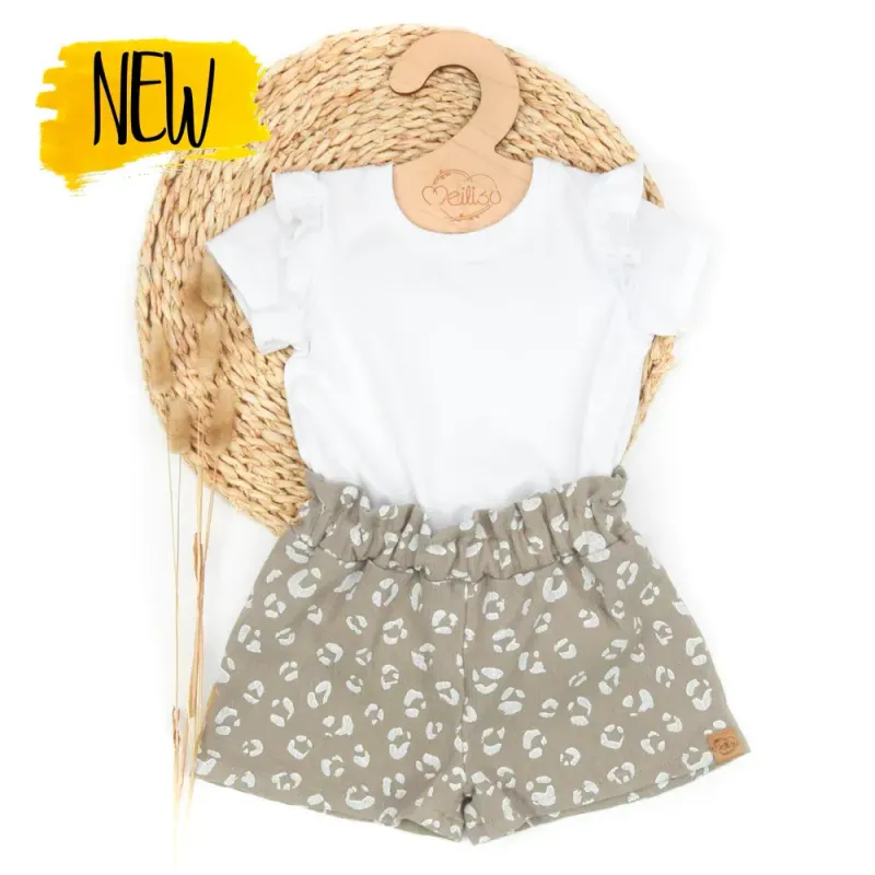 Set | Leo | Rüschenshirt & Paperbag Shorts