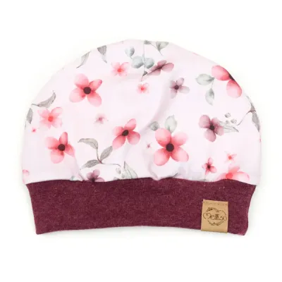 Bündchenmütze | Red Flowers | Gr. 45-47 cm