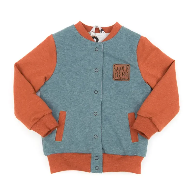 Collegejacke | dusty blue - terracotta