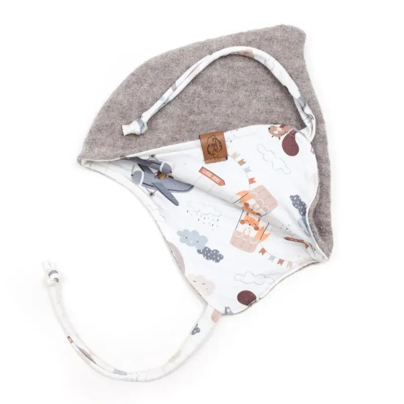 Walkmütze mit Zipfel | beige meliert | Gr. 45-47 cm