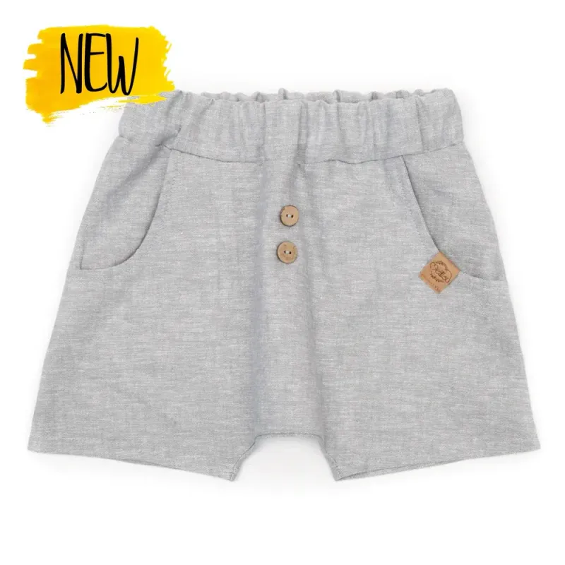 Shorts | Leinen | hellgrau meliert