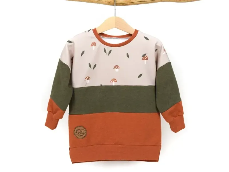 Oversized Pullover | Fliegenpilz khaki terra