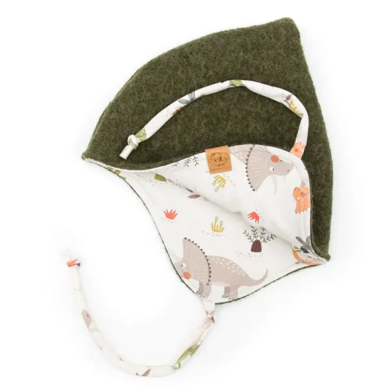 Walkmütze mit Zipfel | khaki | Gr. 48-50 cm