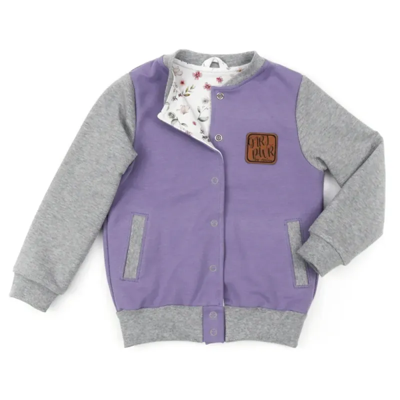 Collegejacke | flieder - hellgrau