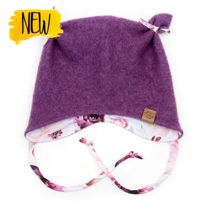 Walkmütze mit Ohren | beere meliert