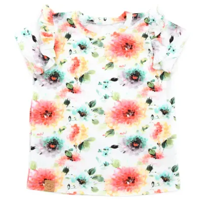 T-Shirt mit Rüschen | Tropical Flowers | Gr. 86/92