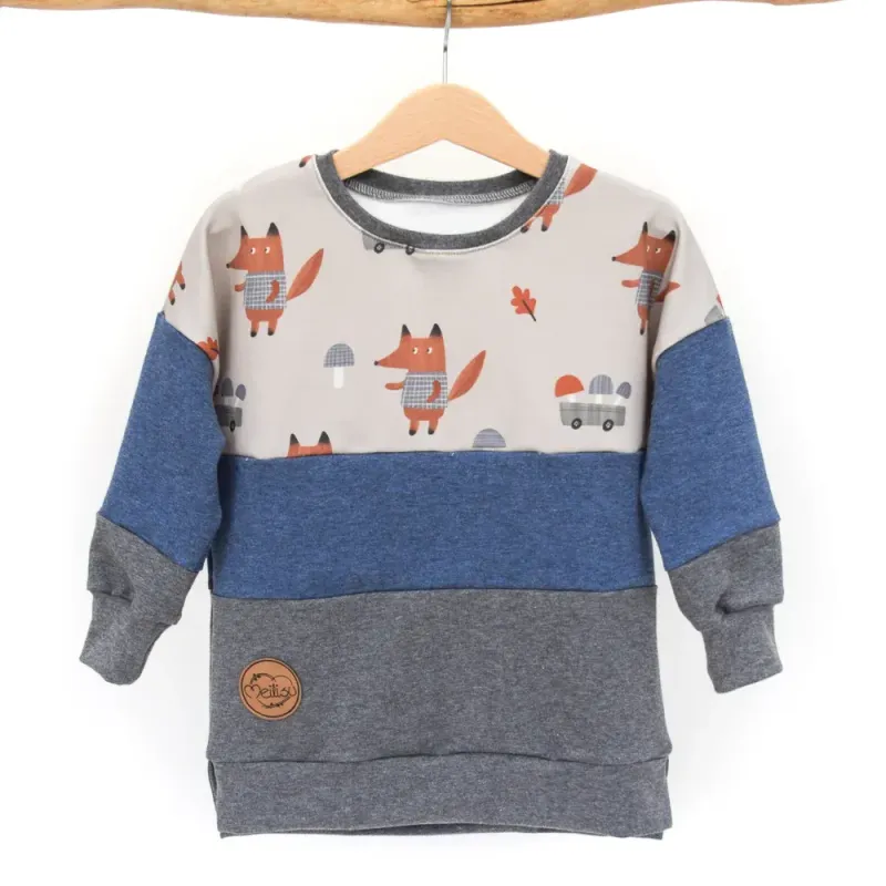 Oversized Pullover | Fuchs Fabio jeansblau grau