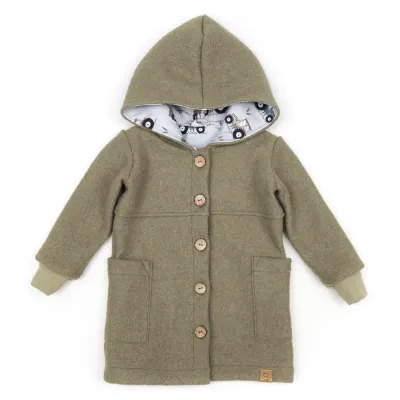 Walkmantel | olivbraun | gerade