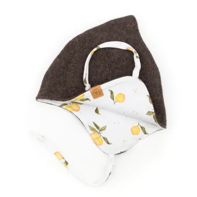 Walkmütze mit Zipfel | braun meliert | Gr. 48-50 cm