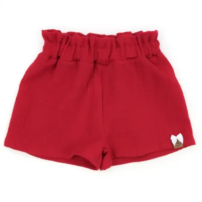Paperbag Shorts | Musselin | rot