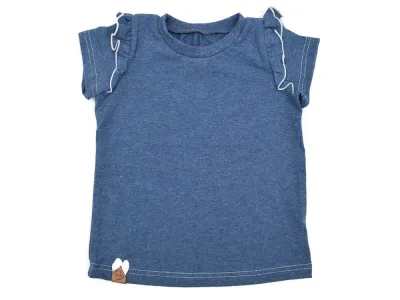 T-Shirt mit Rüschen | jeansblau