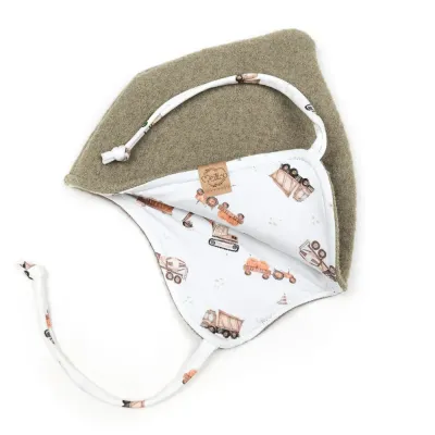 Walkmütze mit Zipfel | olivbraun | Gr. 45-47 cm