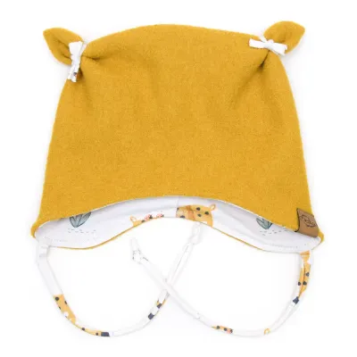 Walkmütze mit Ohren | gelb | Gr. 45-47 cm Walkmütze mit Ohren | gelb | Gr. 45-47 cm