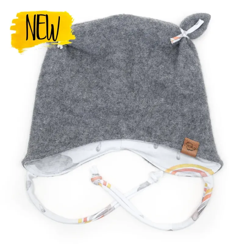 Walkmütze mit Ohren | hellgrau meliert