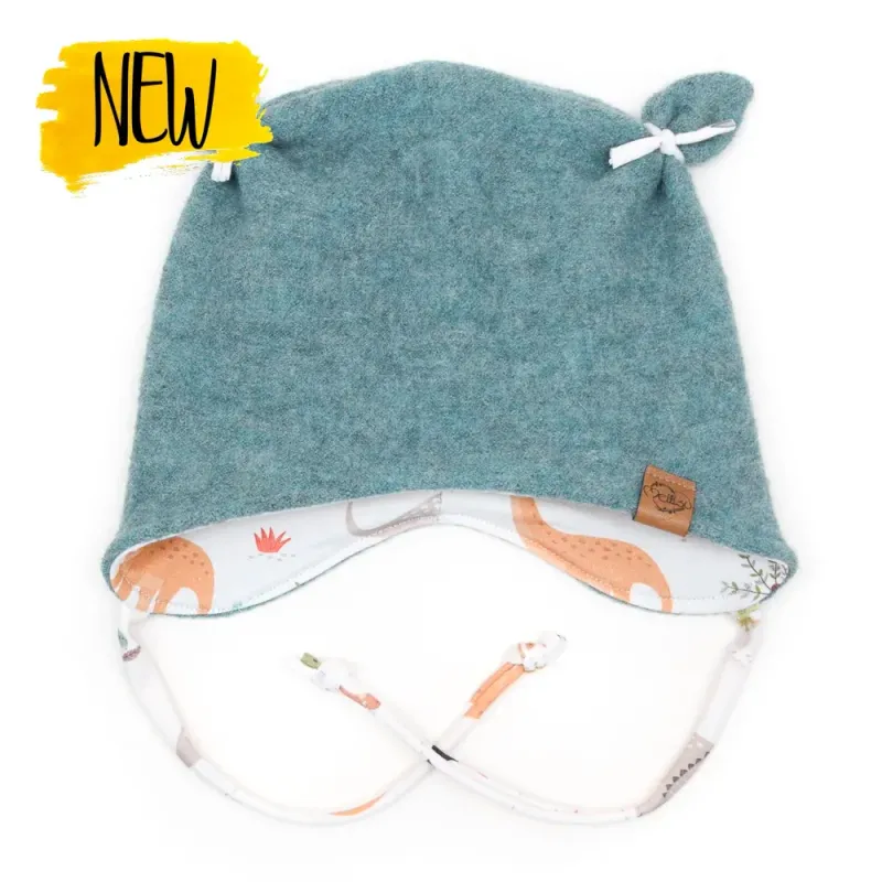 Walkmütze mit Ohren | dusty blue meliert