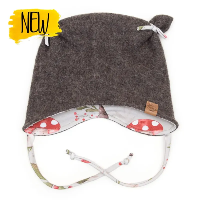 Walkmütze mit Ohren | braun meliert