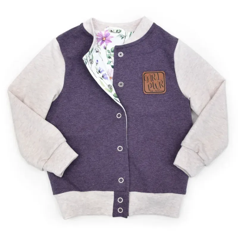 Collegejacke | aubergine - creme