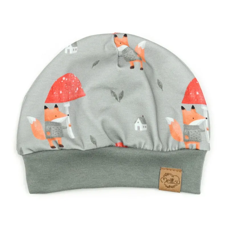 Bündchenmütze | Fuchs mit Fliegenpilz