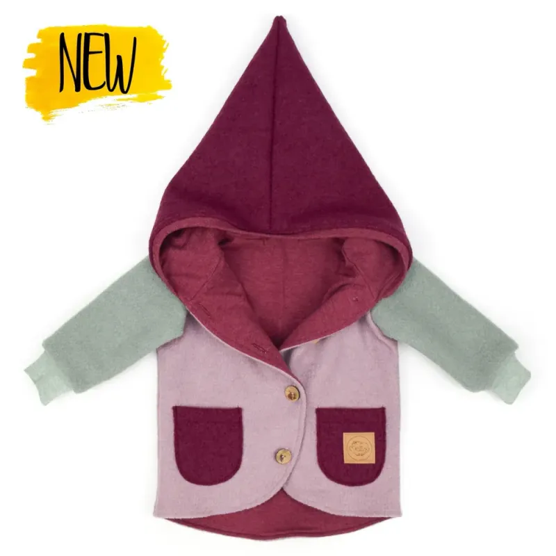 Walkjacke Baby Kinder Color Blocking rosa mint