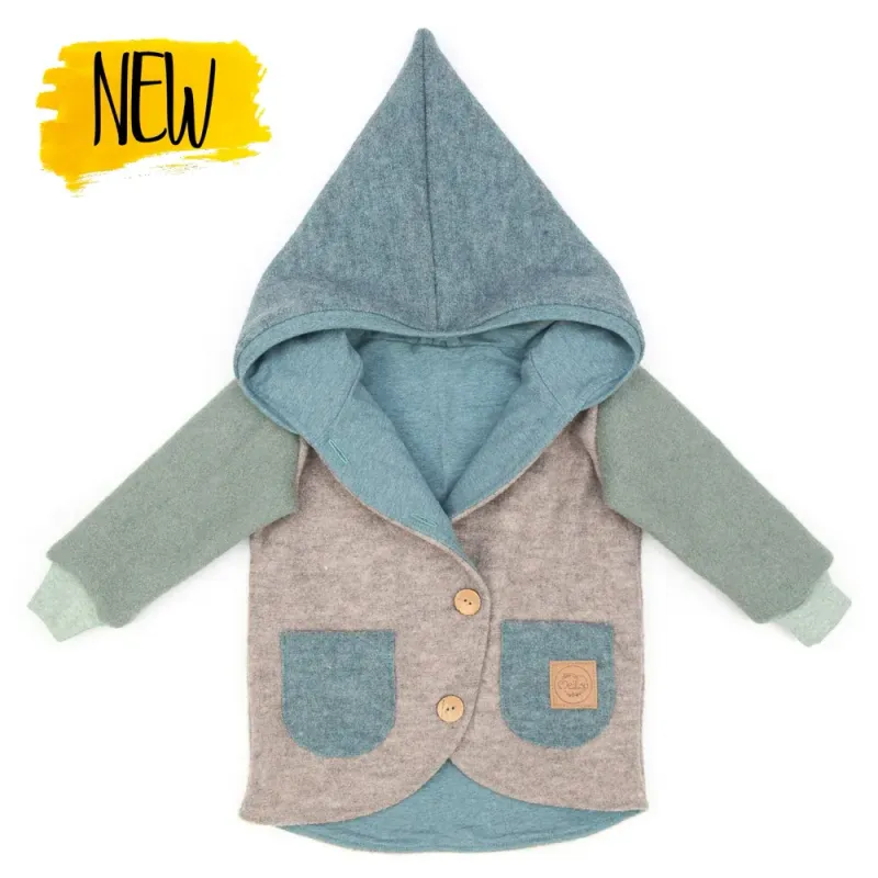 Walkjacke Baby Kinder Color Blocking beige mint