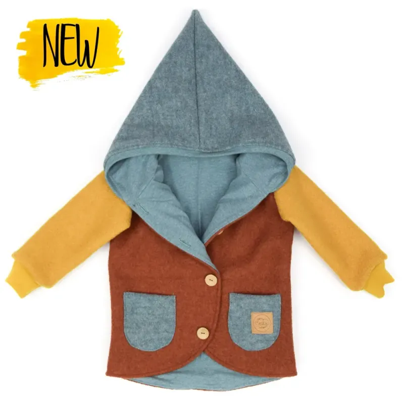 Walkjacke Baby Kinder Color Blocking rost blau