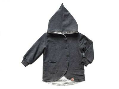 Sweatjacke | anthrazit meliert