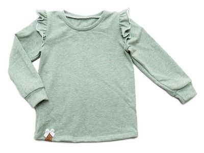 Langarmshirt mit Rüschen | mint meliert