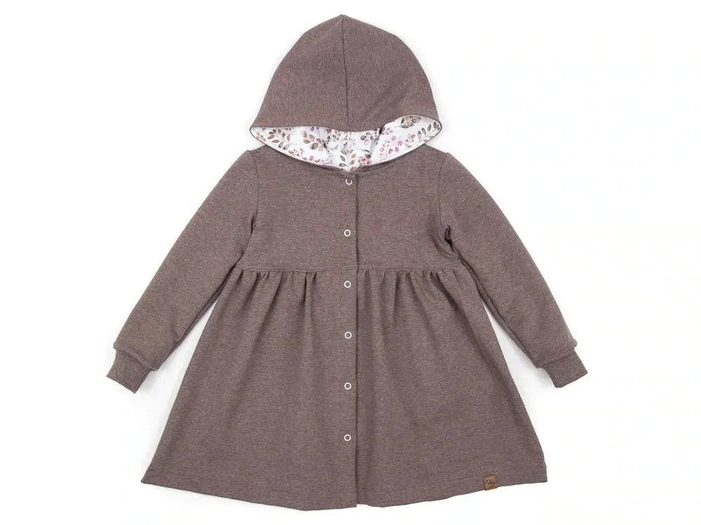 Sweatmantel | braun meliert