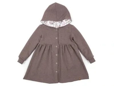 Sweatmantel | braun meliert