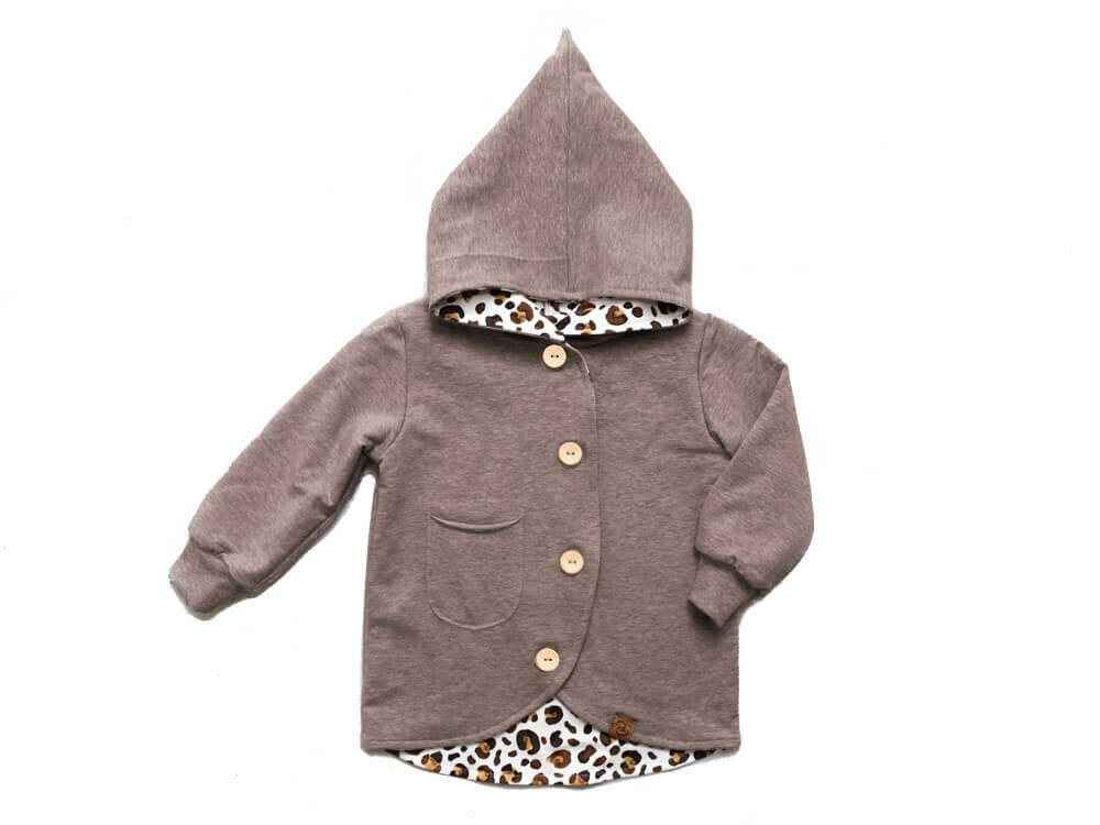 Sweatjacke | braun meliert