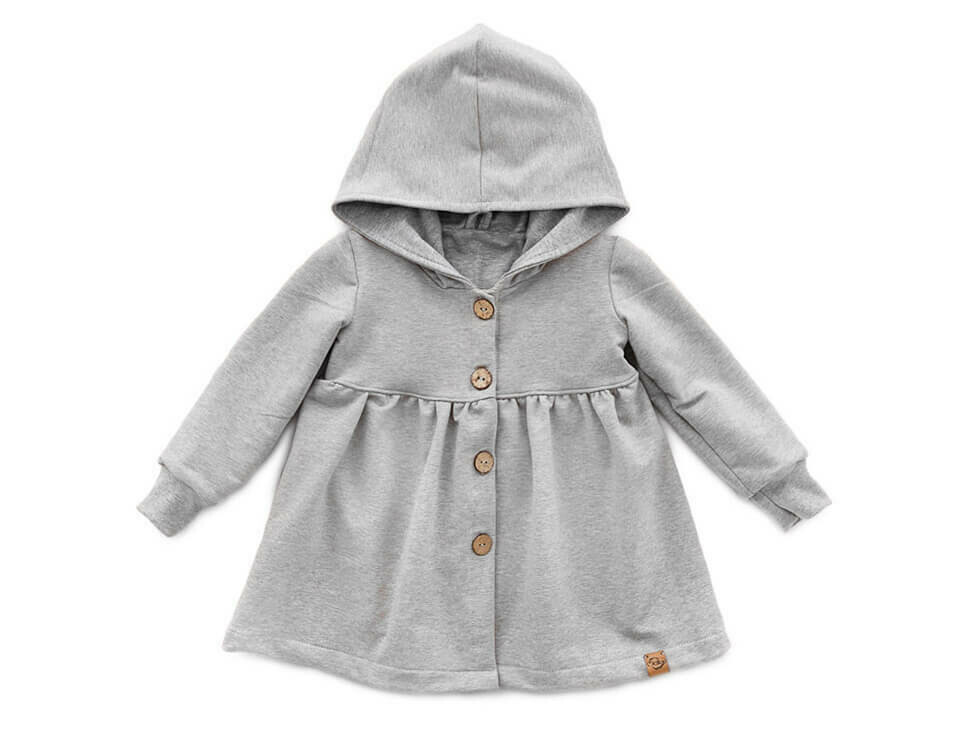 Sweatmantel | hellgrau meliert