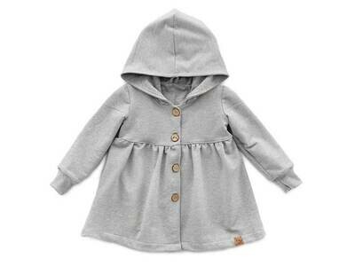 Sweatmantel | hellgrau meliert