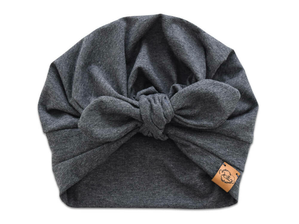Turbanmütze | anthrazit meliert