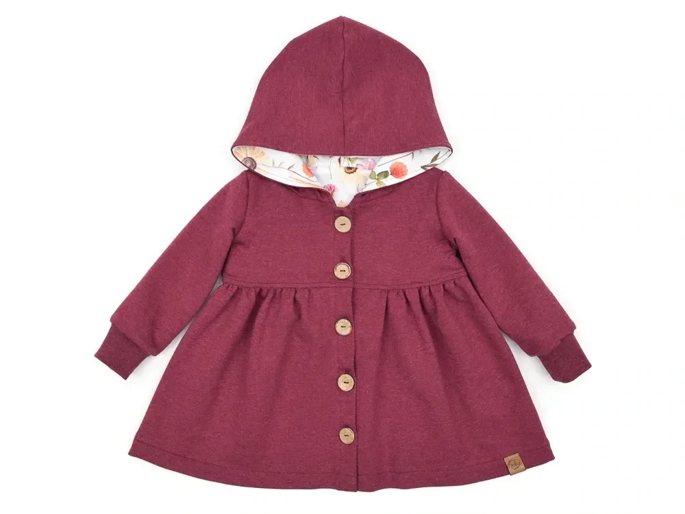 Sweatmantel | bordeaux meliert