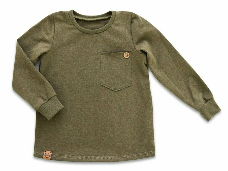 Langarmshirt | khaki meliert