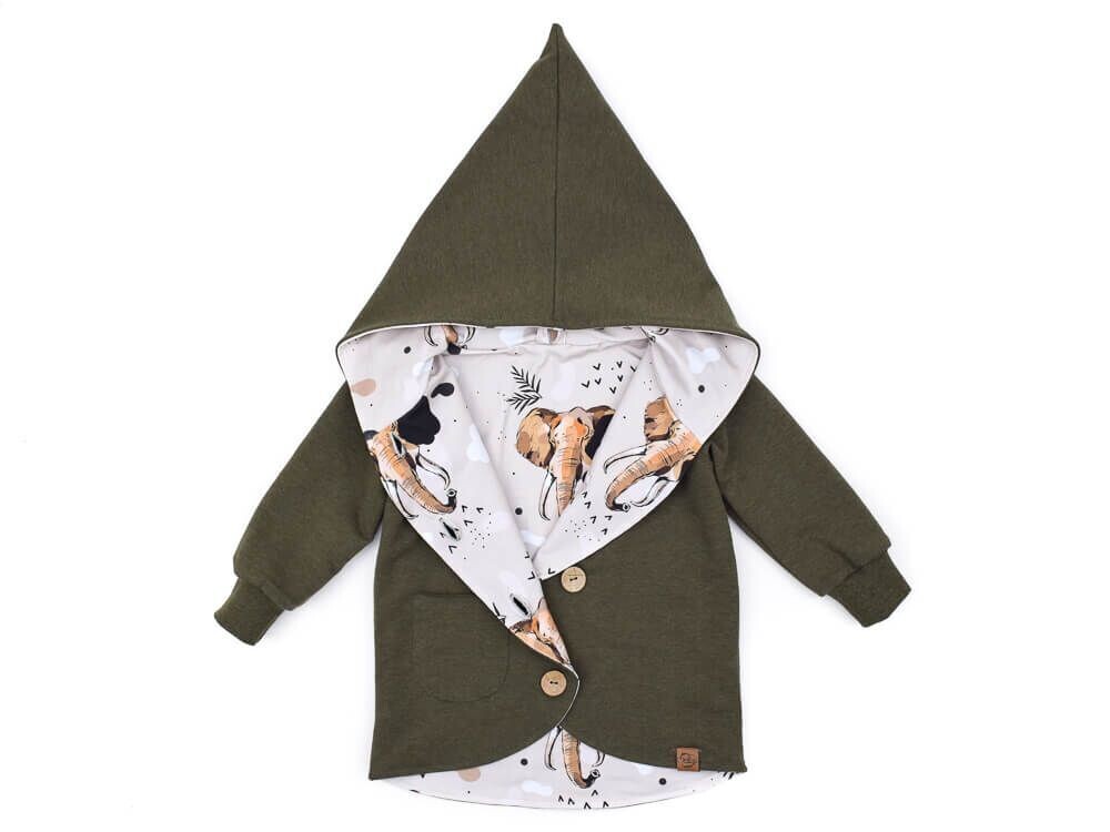 Sweatjacke | khaki meliert