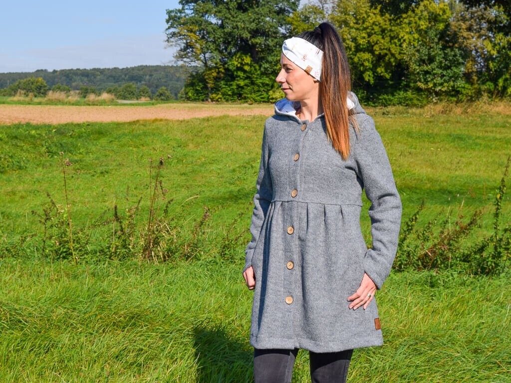 Walkmantel | Damen | grau meliert | ausgestellt