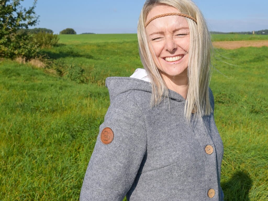 Walkmantel | Damen | grau meliert