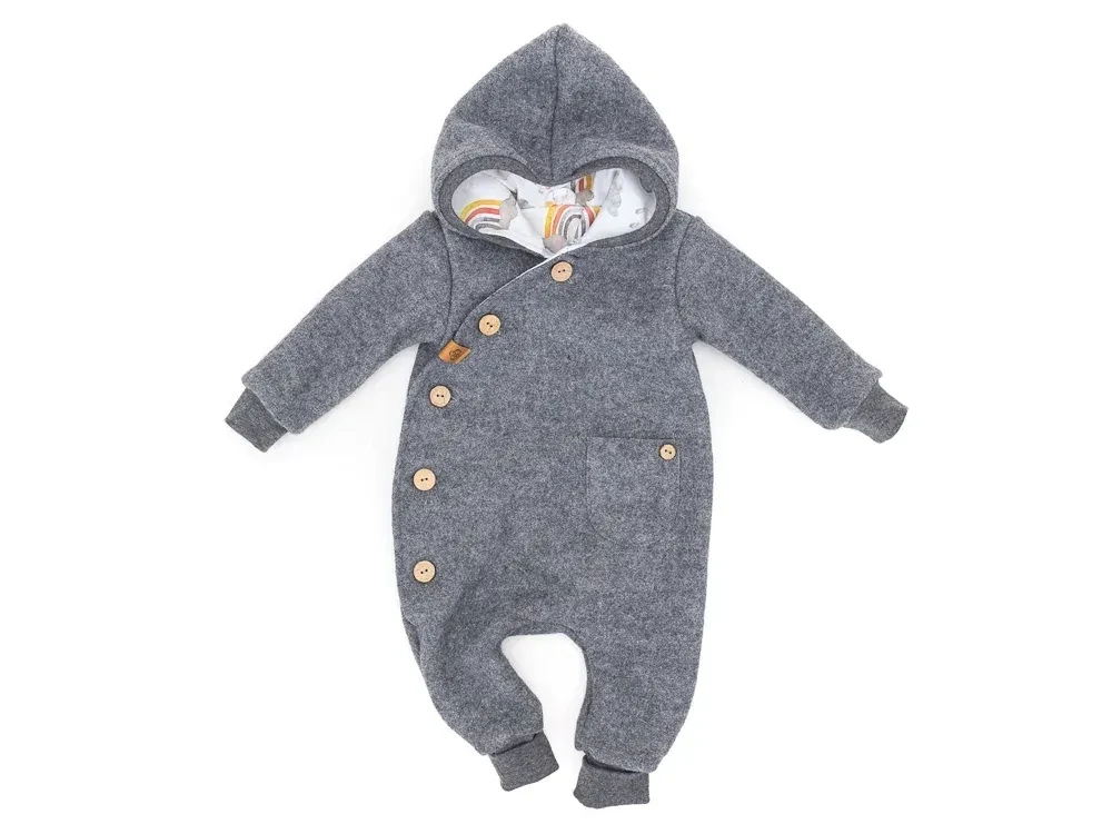 Walkoverall Wollwalk Anzug Baby Kinder hellgrau