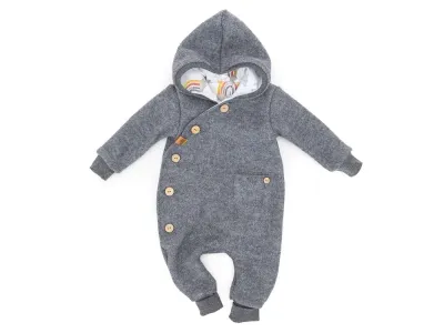 Walkoverall Wollwalk Anzug Baby Kinder hellgrau