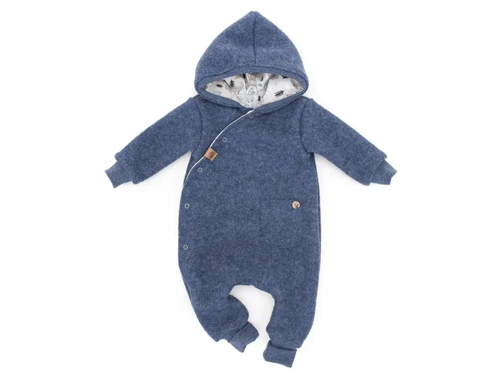 Walkoverall Wollwalk Anzug Baby Kinder jeansblau