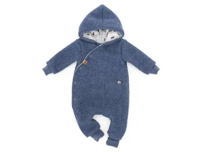Walkoverall | jeansblau meliert Walkoverall Wollwalk Anzug Baby Kinder jeansblau