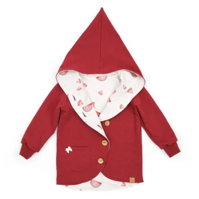 Sweatjacke | ziegelrot meliert