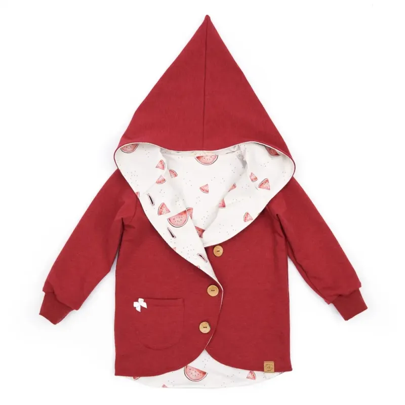 Sweatjacke | ziegelrot meliert