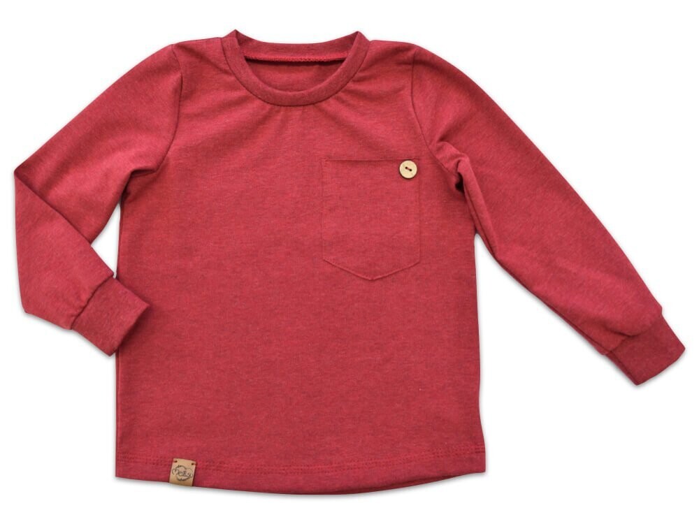 Langarmshirt | ziegelrot meliert