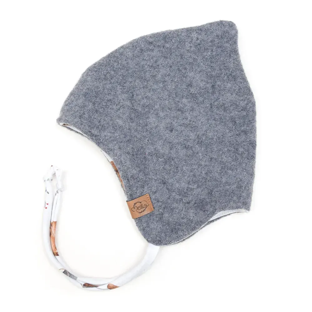 Walkmütze mit Zipfel | grau meliert