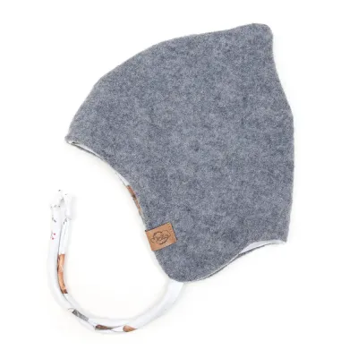 Walkmütze mit Zipfel | grau meliert