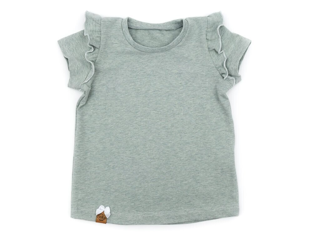 T-Shirt mit Rüschen | mint meliert