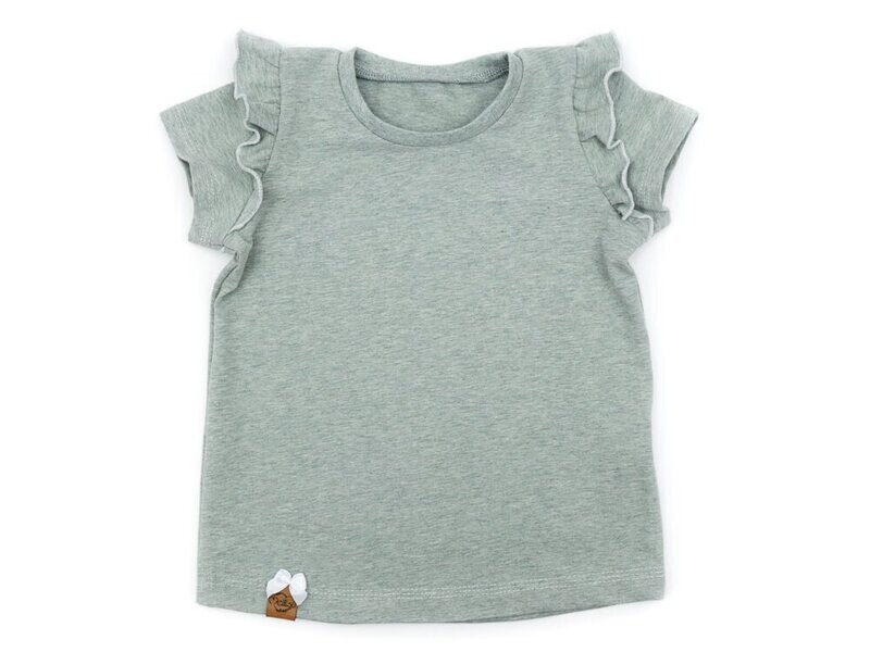 T-Shirt mit Rüschen | mint meliert
