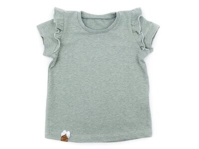 T-Shirt mit Rüschen | mint meliert